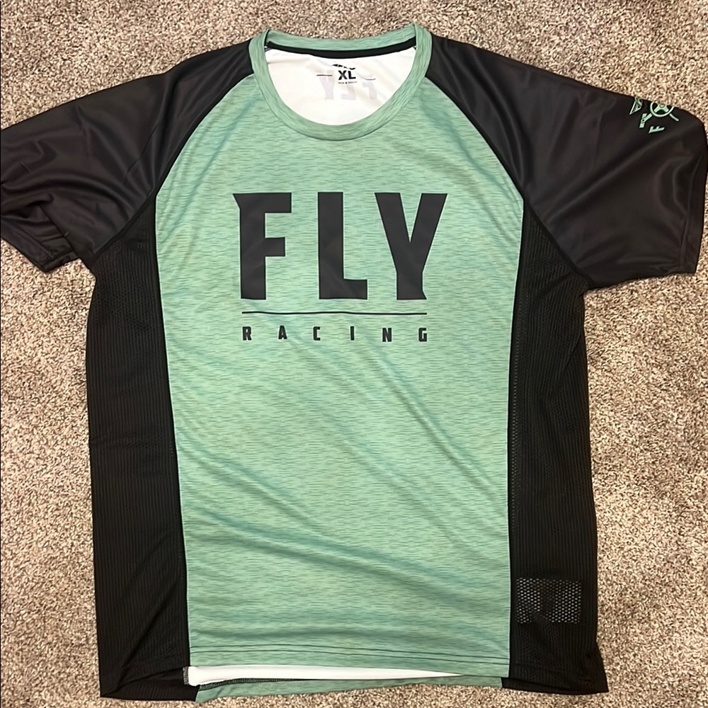 Green and Black Athletic Raglan Tee